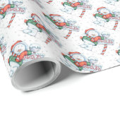 Schneemann am Nordpol Geschenkpapier (Rolleneckpunkt)