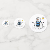 Schneemann am sonnigen Wintertag Konfetti (Rückseiten)