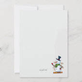 Schneemann an der Tür Neujahrsankündigung Einladung (Rückseite)