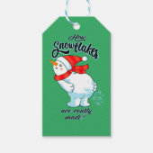 Schneemann anziehen, wie Schneeflocken wirklich ge Geschenkanhänger (Vorderseite)