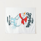 Schneemann anziehen, wie Schneeflocken wirklich ge Wandteppich (Vorderseite (Horizontal))