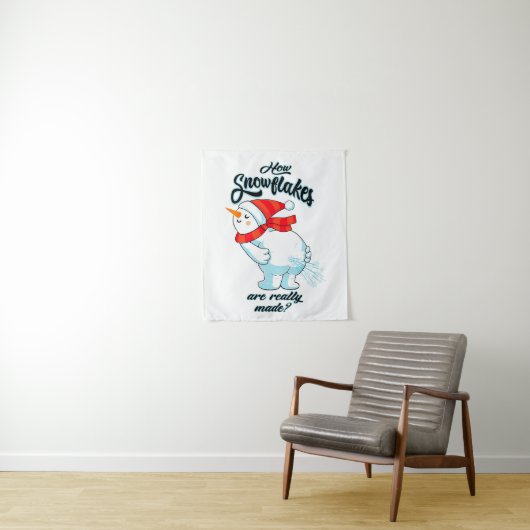 Schneemann anziehen, wie Schneeflocken wirklich ge Wandteppich (Beispiel)