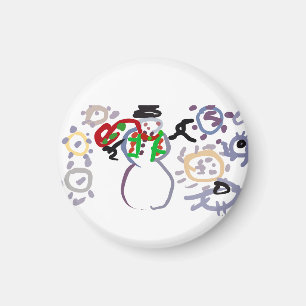 Schneemann-Art Magnet