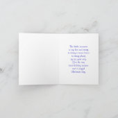 Schneemann auf blau mit Schneeflocken Feiertagskarte (Innenseite)