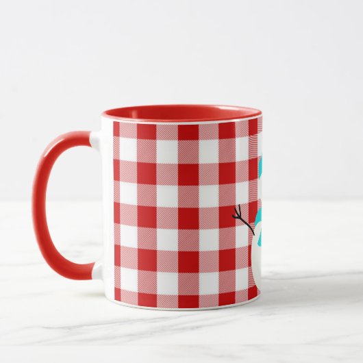 Schneemann auf kariert tasse (Links)
