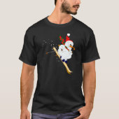 Schneemann auf Skis T-Shirt (Vorderseite)