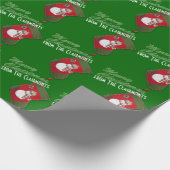 Schneemann auf Weihnachten Strumpf Personalisiert Geschenkpapier (Ecke)