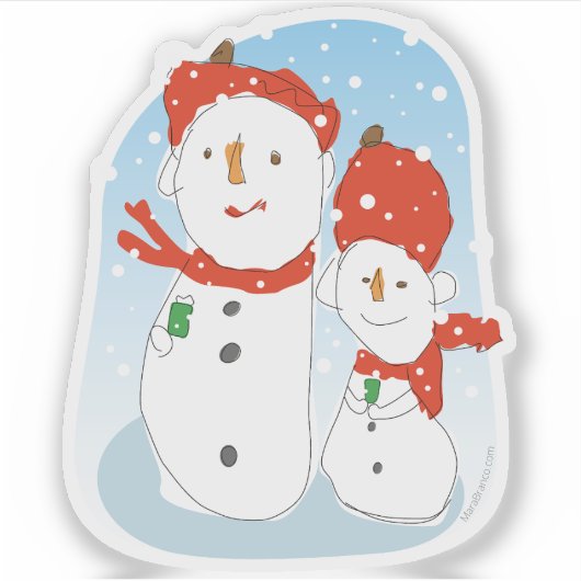 Schneemann Aufkleber (Vorderseite)