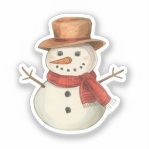 Schneemann-Aufkleber   Kuscheliger Winter-Charakte Aufkleber