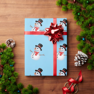 Schneemann Baby Blau Geschenkverpackungspapier Geschenkpapier