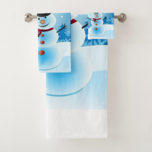 Schneemann Badetuch Set