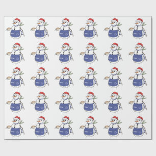 Schneemann-Barista-Weihnachten 2026 Holiday Kaffee Geschenkpapier