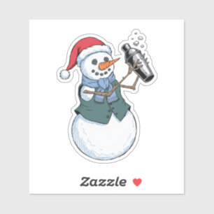 Schneemann Barkeeper Weihnachten 2026 Feiertags-Co Aufkleber