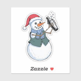 Schneemann Barkeeper Weihnachten 2026 Feiertags-Co Aufkleber