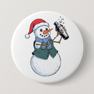 Schneemann Barkeeper Weihnachten 2026 Feiertags-Co Button