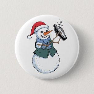 Schneemann Barkeeper Weihnachten 2026 Feiertags-Co Button