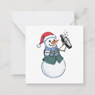 Schneemann Barkeeper Weihnachten 2026 Feiertags-Co Mitteilungskarte