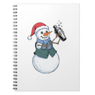 Schneemann Barkeeper Weihnachten 2026 Feiertags-Co Notizblock