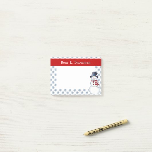 Schneemann-Bärn-Post-Itanmerkungen Post-it Klebezettel (Auf Schreibtisch)