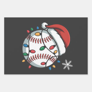 Schneemann Baseball Weihnachten Santa Baseball Spo Geschenkpapier Set