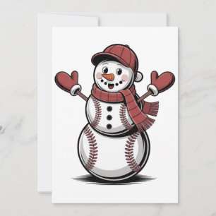 Schneemann Baseball Weihnachten Sportliebhaber Einladung