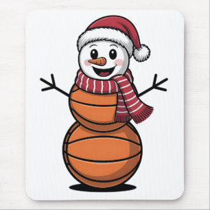 Schneemann Basketball Weihnachten Sportliebhaber Mousepad