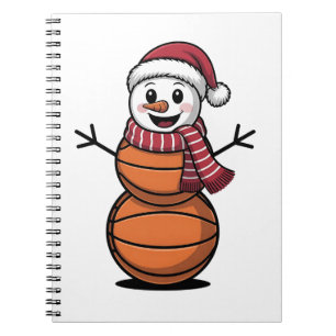 Schneemann Basketball Weihnachten Sportliebhaber Notizblock