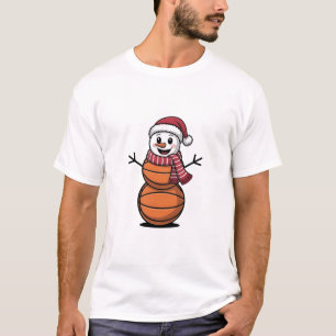 Schneemann Basketball Weihnachten Sportliebhaber T-Shirt