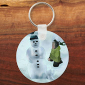 Schneemann bauen schlüsselanhänger (Vorderseite)