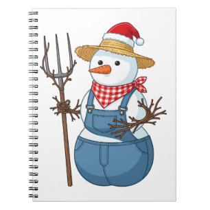 Schneemann Bauer Weihnachten 2026 Ferienbauernhof Notizblock