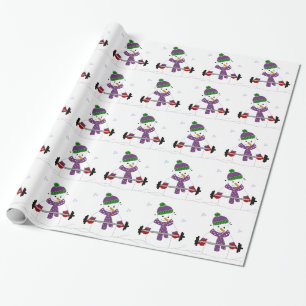 Schneemann beim Gewichteheben Geschenkpapier
