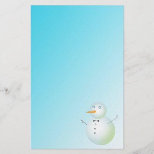 Schneemann, blau briefpapier (Vorderseite)