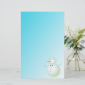 Schneemann, blau briefpapier (Stehend Vorderseite)