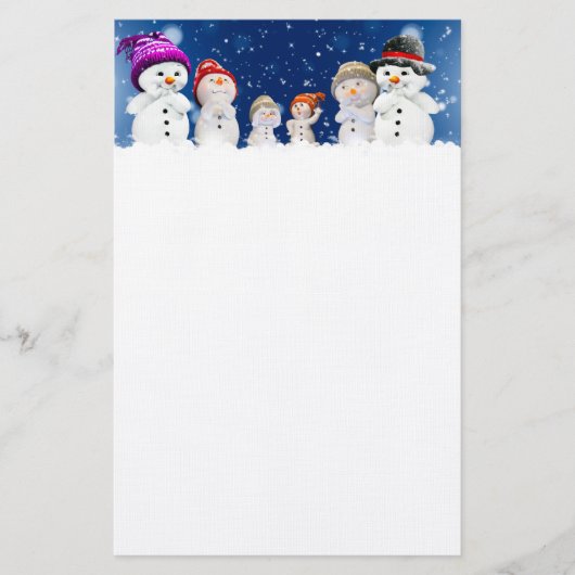 Schneemann Briefpapier (Vorderseite)