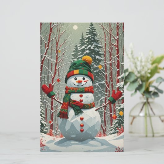 Schneemann Briefpapier (Stehend Vorderseite)