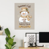 Schneemann-Cafe-Plakat Poster (Heimbüro)