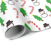 Schneemann Candy Cane Weihnachtsbaum Geschenkpapier (Rolleneckpunkt)