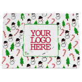 Schneemann Candy Cane Weihnachtsbaum Mitarbeiter Große Geschenktüte (Vorderseite)