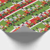 Schneemann Choo Choo Zug Geschenkpapier (Ecke)