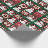 Schneemann-Collage Geschenkpapier (Ecke)