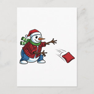 Schneemann Cornhole Weihnachten 2026 Holiday Tailg Postkarte
