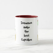 Schneemann-Cupcake mit Sprüchen Tasse (Zentrum)
