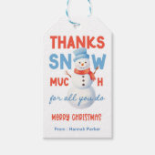 Schneemann Danke, dass du Schnee Much Geschenkanhänger (Vorderseite)