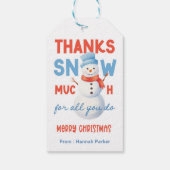 Schneemann Danke, dass du Schnee Much Geschenkanhänger (Rückseite)