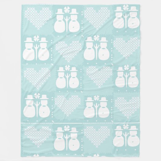 Schneemann-Decken & -Würfe Fleecedecke (Vorderseite)