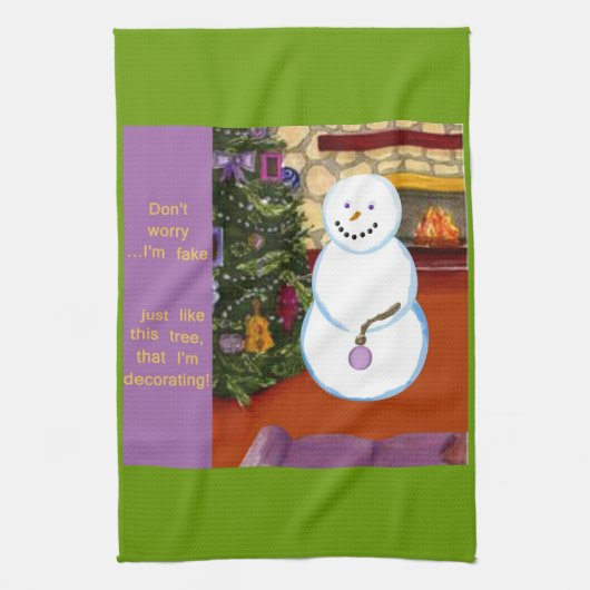 Schneemann Dekorieren Weihnachtsbaumhandtuch Geschirrtuch (Vertikal)