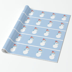 Schneemann, der eine magische Schneeflocke hält Geschenkpapier