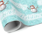 Schneemann der frohen Weihnachten Geschenkpapier (Rolleneckpunkt)