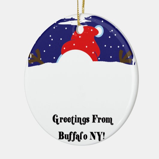 Schneemann des Büffel-NY Keramikornament (Links)