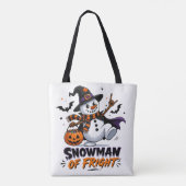 Schneemann des Schreckens Halloween Tasche (Rückseite)